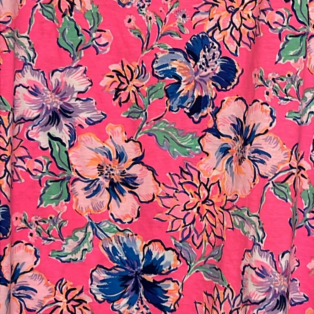 Lilly Pulitzer Lessa Pink Isle Off The Shoulder Top Size M Floral - Picture 3 of 5